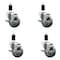 Service Caster 3.5'' Gray Poly Swivel 1-3/8'' Expanding Stem Caster Set with Brake, 4PK SCC-EX20S3514-PPUB-TLB-138-4 - alternate 1